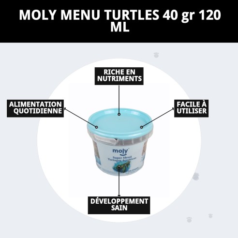 Nourriture Moly Menu Tortues 40g pour une santé et une croissance optimales
