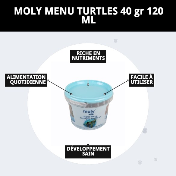 Nourriture Moly Menu Tortues 40g pour une santé et une croissance optimales