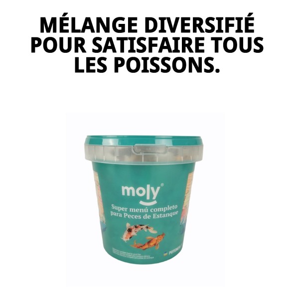 Nourriture Moly Super-Menu Étang pour poissons 140g 1180ml