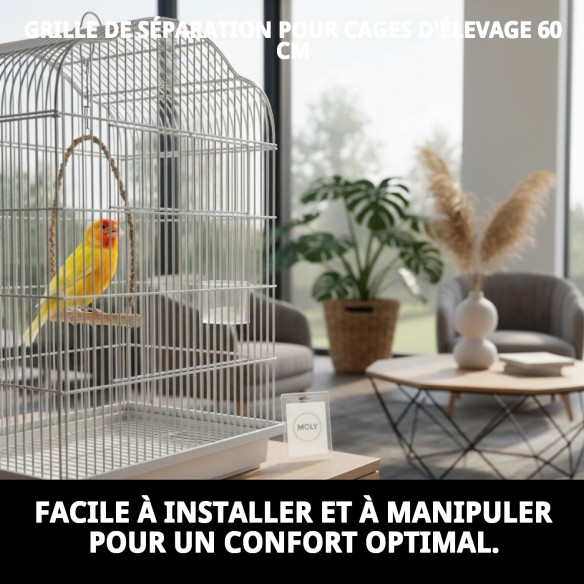 Séparateur Grille Cage d'Élevage 60 cm | Qualité Moly