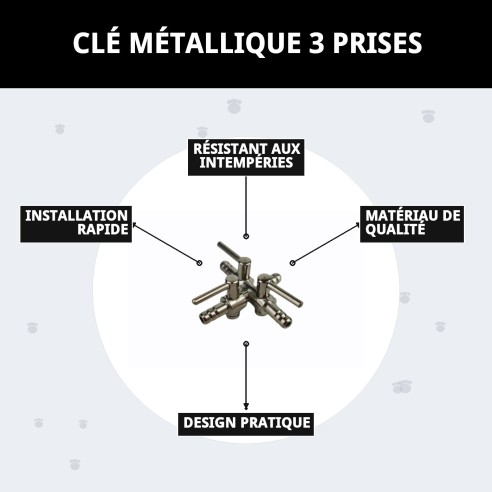 Clé Métallique 3 Sorties pour Animaux - Qualité et Durabilité