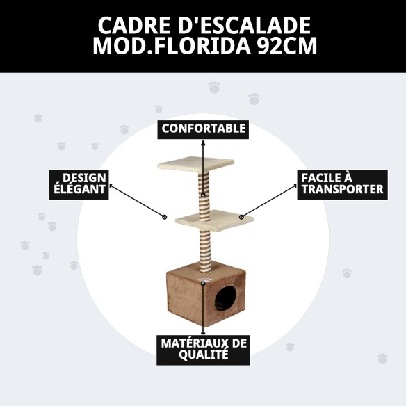 Escaladeur Modèle Florida 92cm : Amusement et Style pour votre Animal de Compagnie