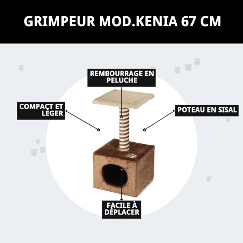 Grattoir pour chats Kenya 67 cm, confortable et compact