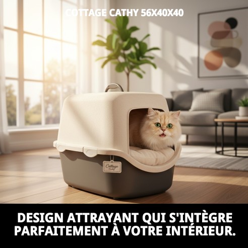 Maisonnette Cathy pour Animaux de Compagnie - Confort et Style 56x40 cm