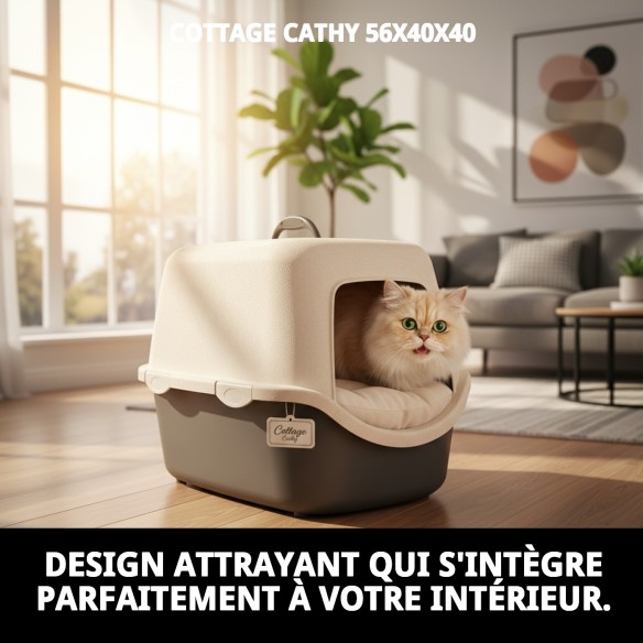 Maisonnette Cathy pour Animaux de Compagnie - Confort et Style 56x40 cm
