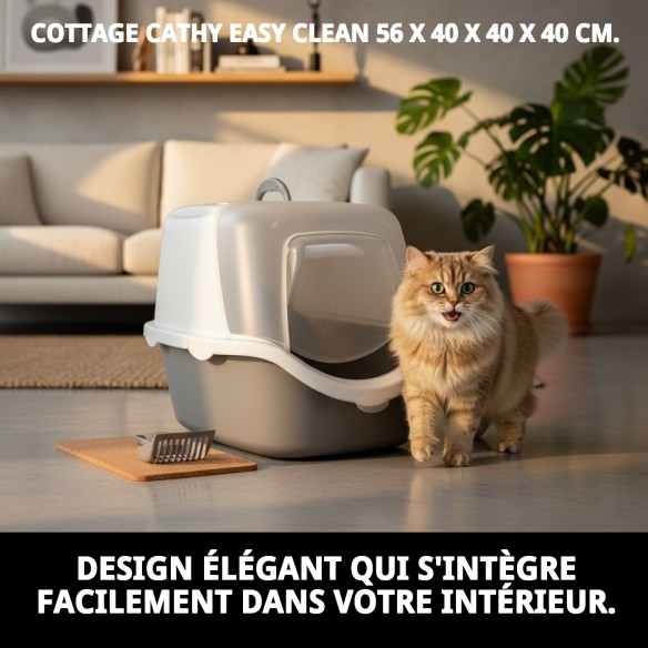 Maisonnette Cathy Easy Clean pour Chats - Hygiénique et Pratique