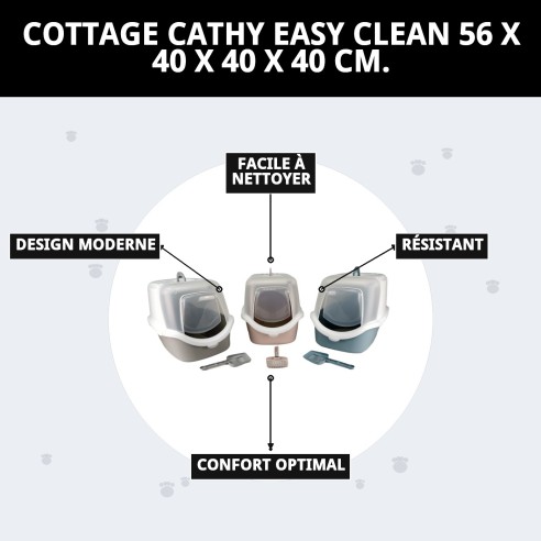 Maisonnette Cathy Easy Clean pour Chats - Hygiénique et Pratique