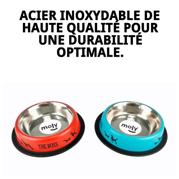 Bol anti-dérapant en acier inoxydable 16 cm 0,55 L