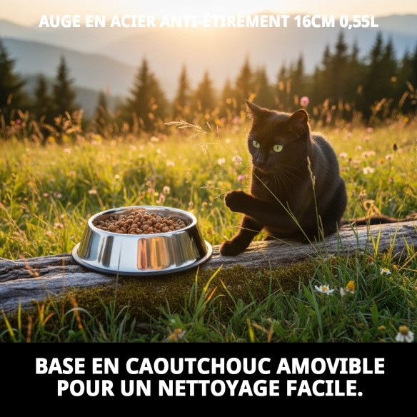 Bol anti-dérapant en acier inoxydable 16 cm 0,55 L
