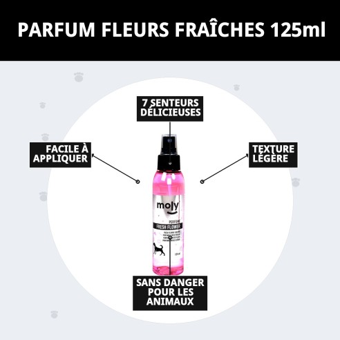 Parfum Fleurs Fraîches pour Animaux - Parfum Délicieux 125ml