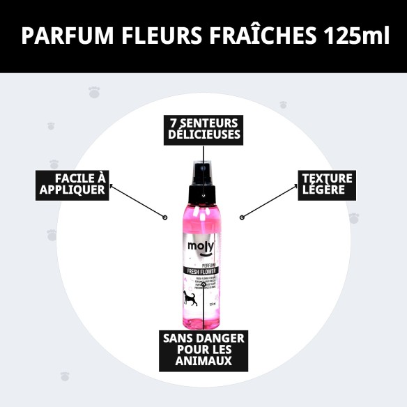 Parfum Fleurs Fraîches pour Animaux - Parfum Délicieux 125ml