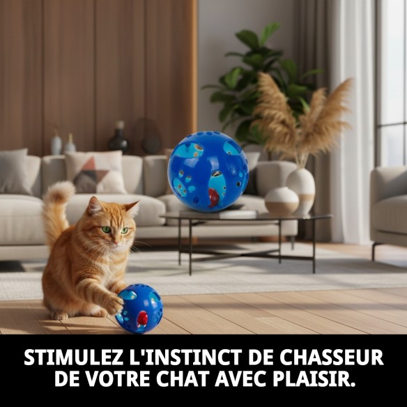 Balle Interactive pour Chats - Amusement Garanti 9,5 CM