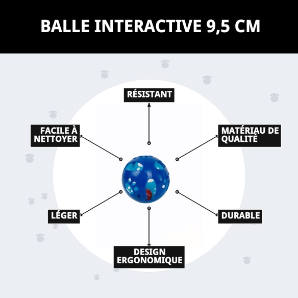 Balle Interactive pour Chats - Amusement Garanti 9,5 CM