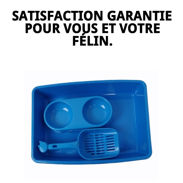 Kit Complet pour Chat : Bac, Gamelle et Pelle 37x26