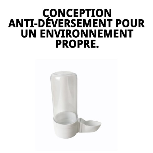 Abreuvoir court à bec de canard pour cages d'animaux de compagnie.