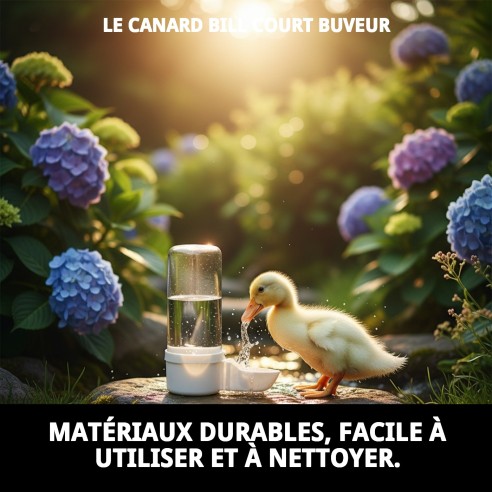 Abreuvoir court à bec de canard pour cages d'animaux de compagnie.