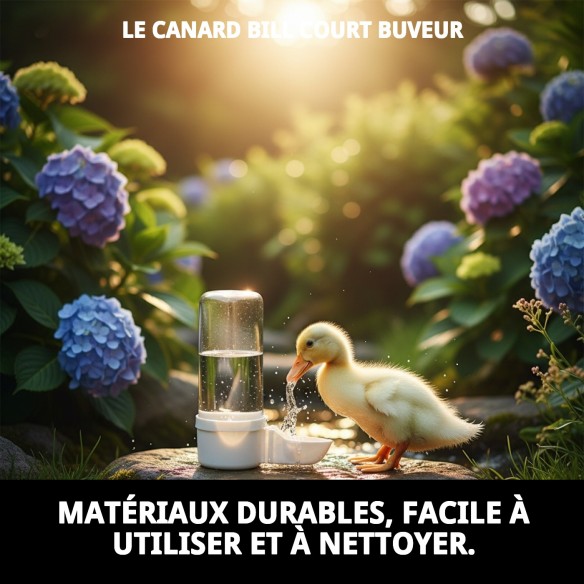 Abreuvoir court à bec de canard pour cages d'animaux de compagnie.