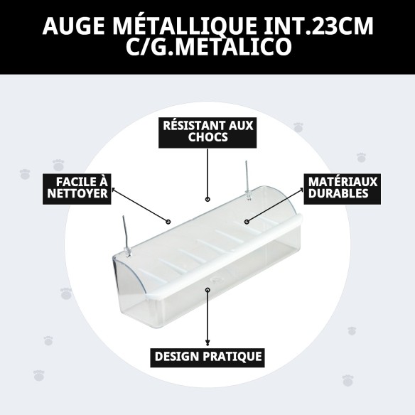 Comportement Int. 23cm avec Crochet Métallique pour Animaux de Compagnie