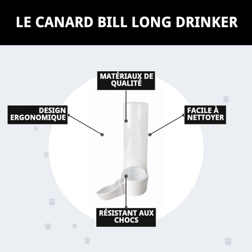 Biberon Long Bec Canard : Accessoire Idéal pour Cages