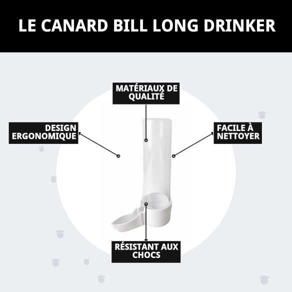 Biberon Long Bec Canard : Accessoire Idéal pour Cages