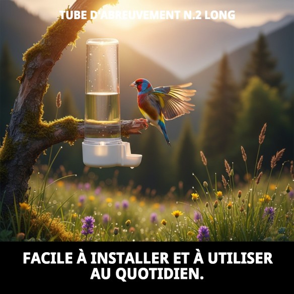 Abreuvoir Tube N.2 Long pour Animaux de Compagnie - Accessoires de Cage