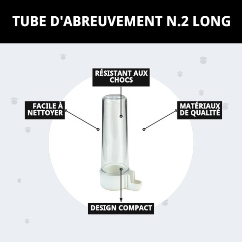 Abreuvoir Tube N.2 Long pour Animaux de Compagnie - Accessoires de Cage