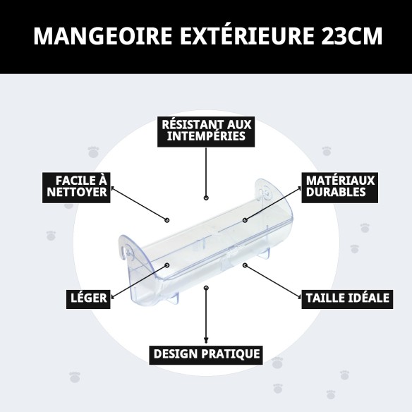 Comportement extérieur 23 cm : Idéal pour vos animaux de compagnie en plein air.