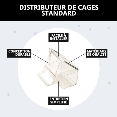 Nourrisseur pour cages standard - Pratique et fonctionnel
