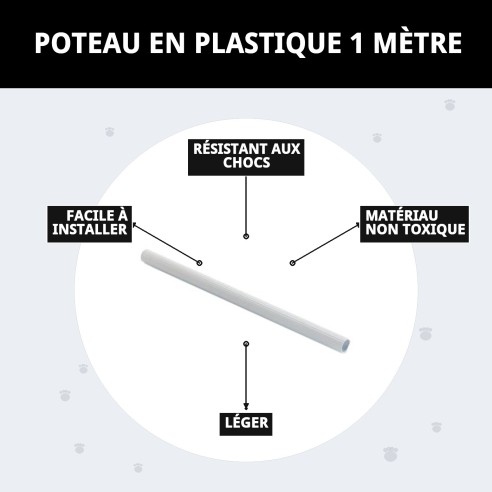 Bâton en plastique de 1 mètre pour cages à animaux de compagnie.