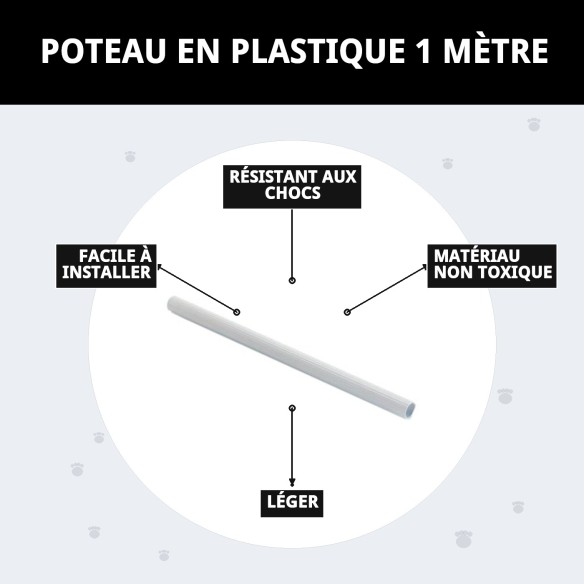 Bâton en plastique de 1 mètre pour cages à animaux de compagnie.