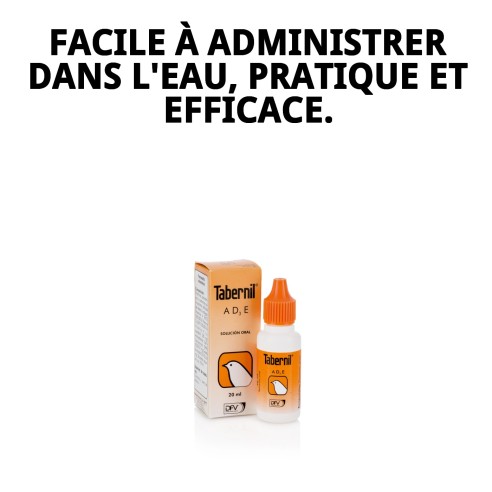 Tabernil A+D3+E 20ml pour la santé de vos oiseaux.