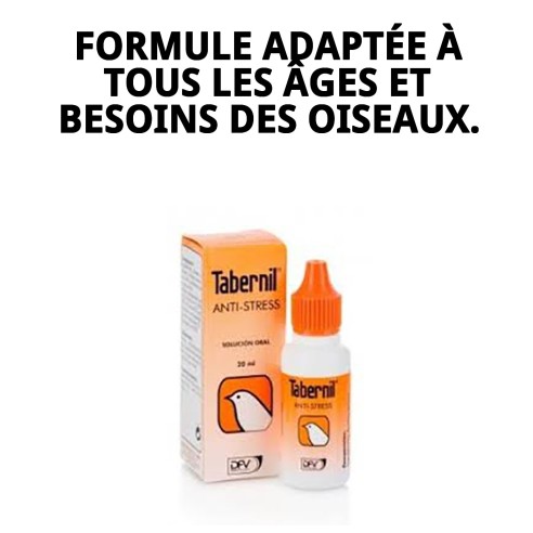 Tabernil Anti Stress 20 ml : Soulage le stress chez les oiseaux.