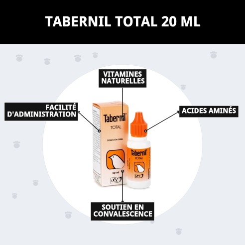 Tabernil Total 20 ml : Vitamine Essentielle pour Oiseaux en Bonne Santé