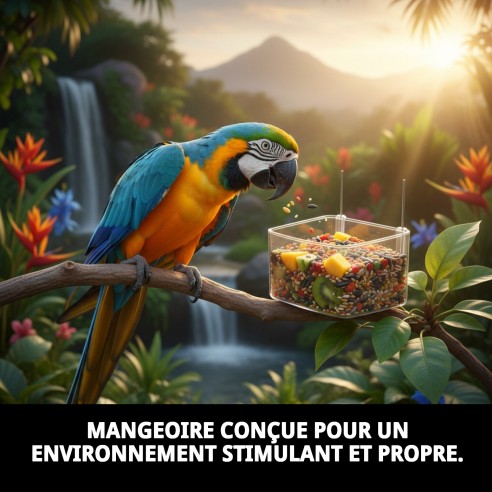 Mangeoire pour Perroquet avec Crochets - Accessoires pour Cages