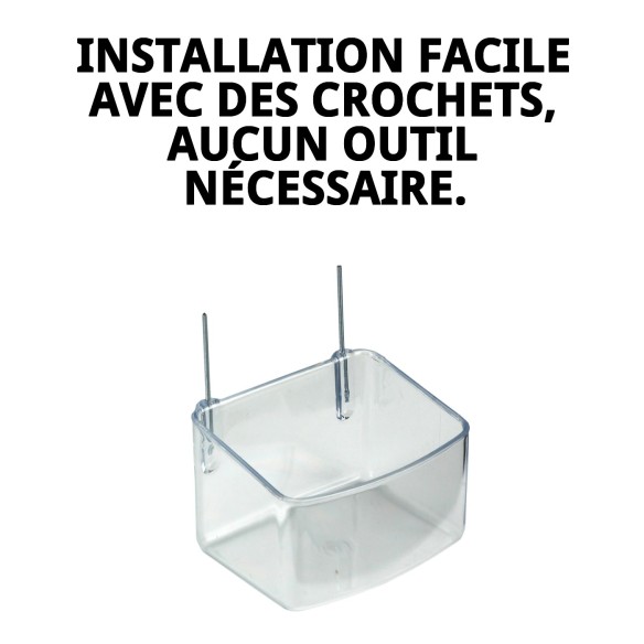 Mangeoire pour Perroquet avec Crochets - Accessoires pour Cages