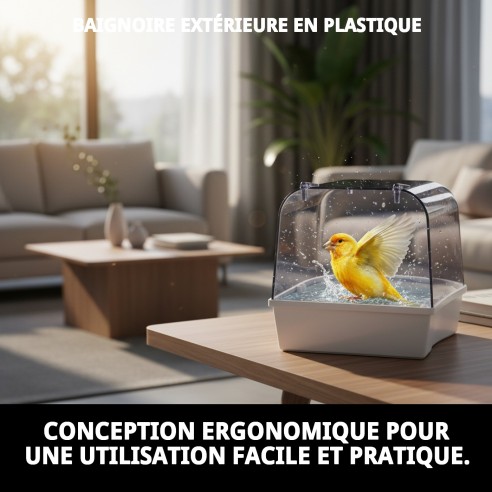 Baignoire extérieure en plastique pour animaux de compagnie - Confort et style