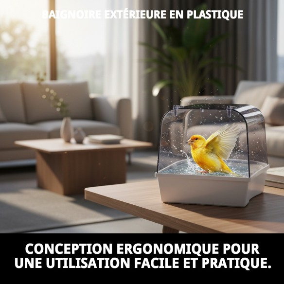 Baignoire extérieure en plastique pour animaux de compagnie - Confort et style