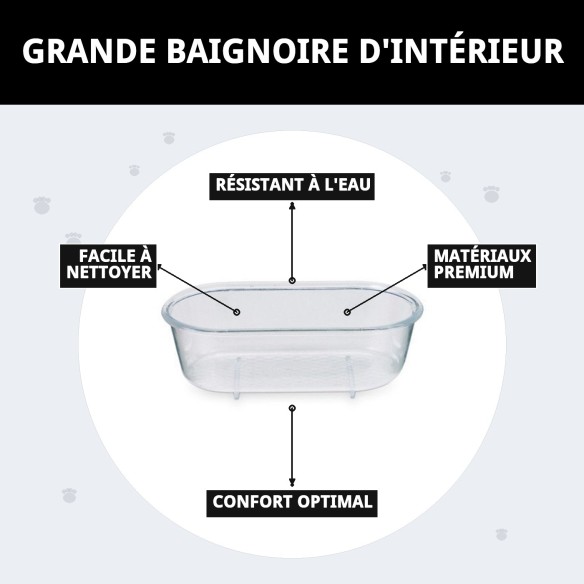 Baignoire Intérieure Grande pour Animaux - Confort et Style