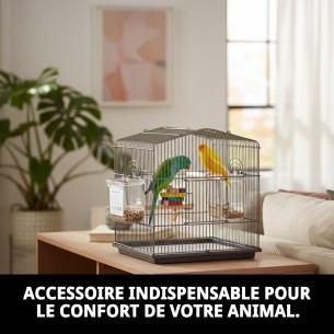 Biscuitière en verre intérieur pour accessoires de cages. 2
