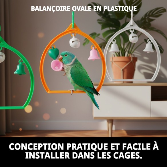 Balancoire Ovale en Plastique pour Animaux de Compagnie - Accessoire Idéal