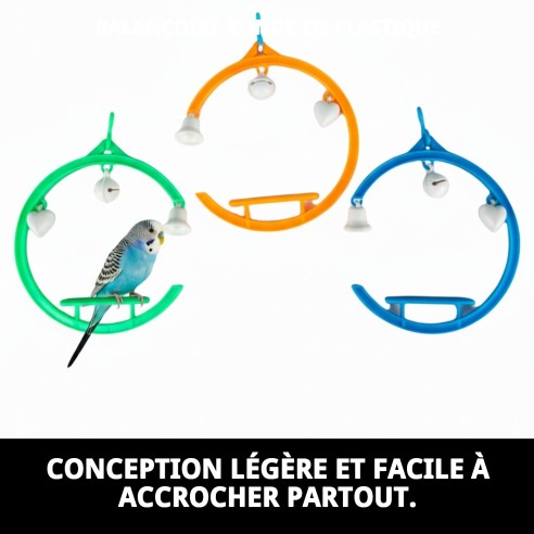 Balancoire en Plastique Ronde pour Oiseaux - Amusement Garanti