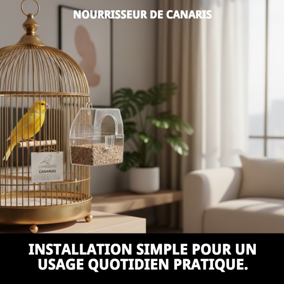 Comedero Canarias : Idéal pour les cages d'oiseaux extérieures.