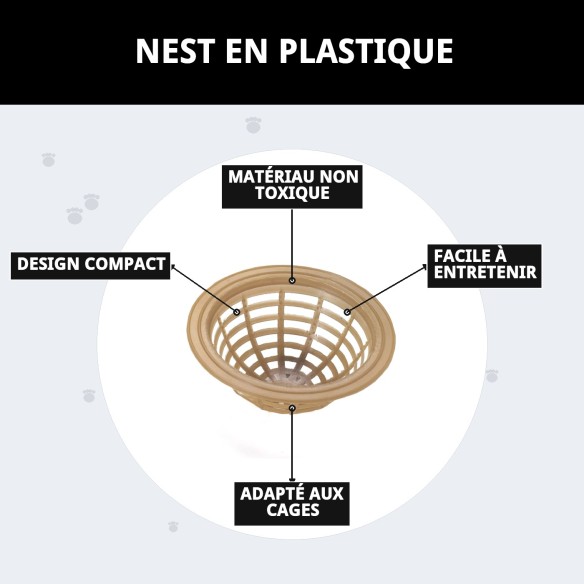 Nidal en plastique pour cages - Accessoire idéal pour animaux de compagnie