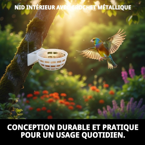 Nid intérieur avec crochet en métal pour animaux de compagnie