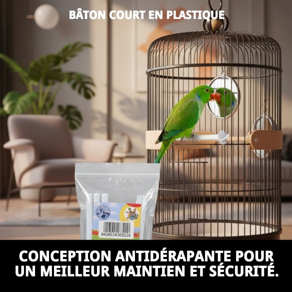 Bâton Court en Plastique pour Cages - Accessoires Essentiels