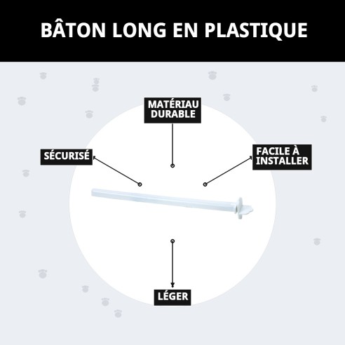 Bâton Long en Plastique pour Cages - Compléments Essentiels