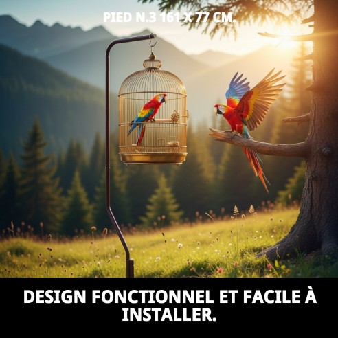 Pied pour cage 161 x 77 cm - Support résistant et sécurisé