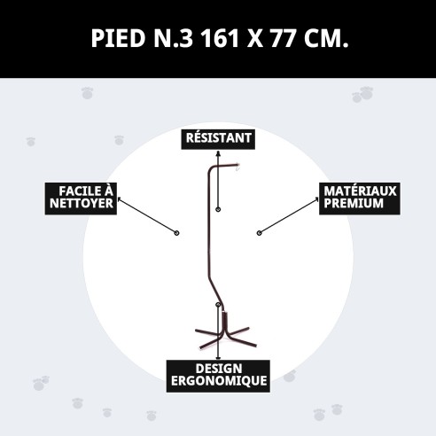 Pied pour cage 161 x 77 cm - Support résistant et sécurisé