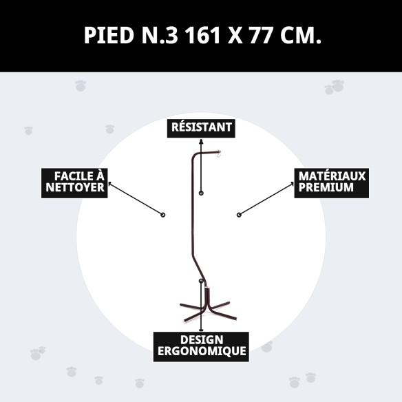 Pied pour cage 161 x 77 cm - Support résistant et sécurisé