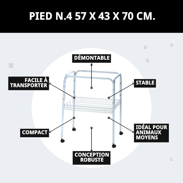 Cage Démontable Malawi avec Pieds - 57x43x70 cm
